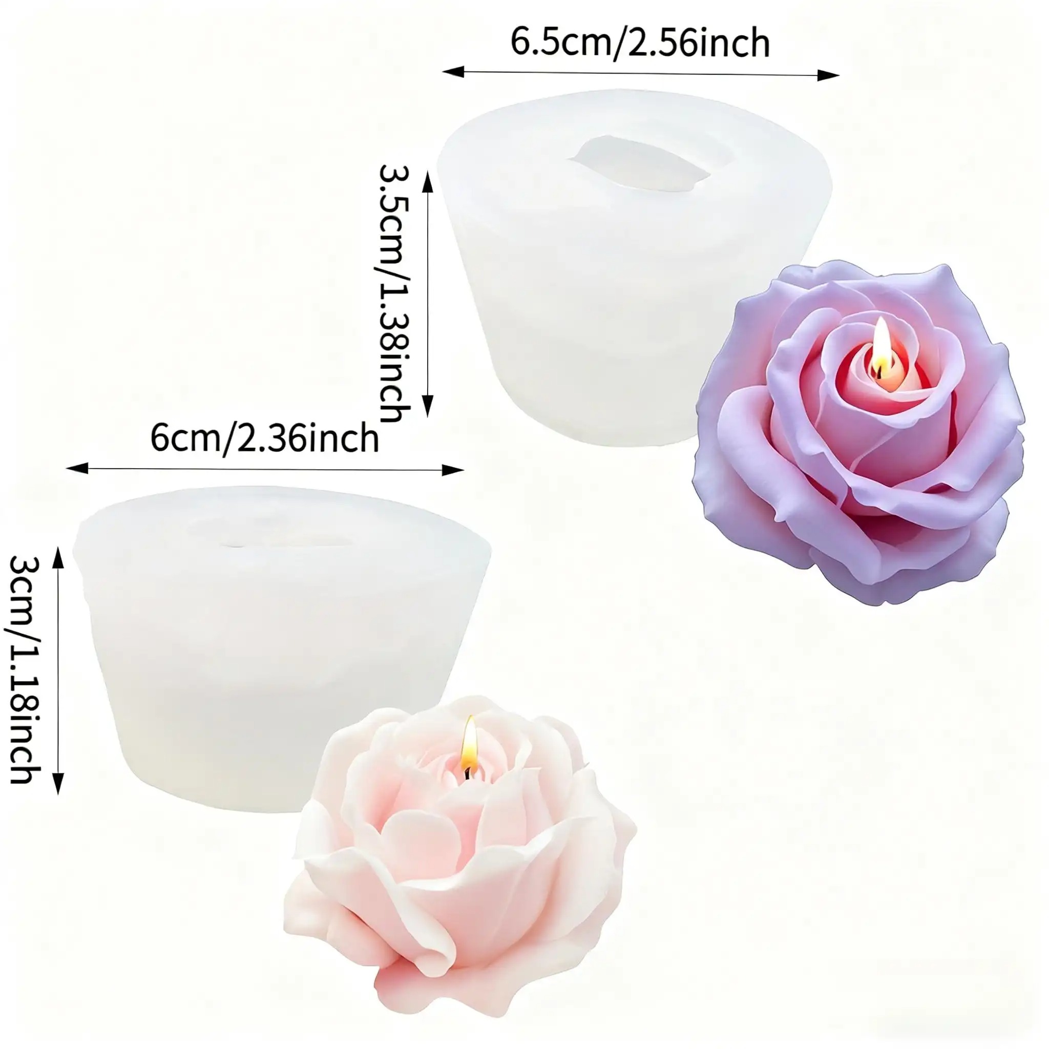 2-Piece Romantic 3D Rose Silic - Soap Making Gifts 评论和价格