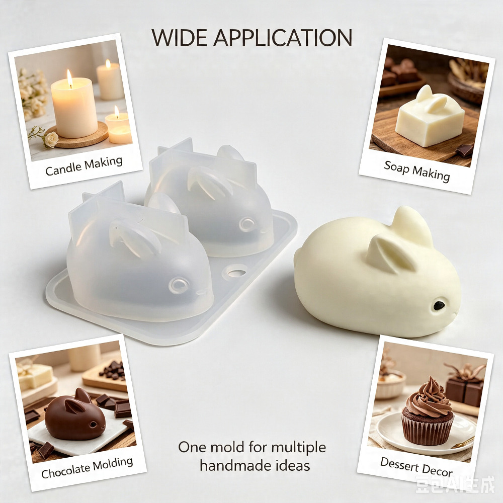 3D Mini Rabbit Silicone Mold F - Soap Making Instructions 评论和价格