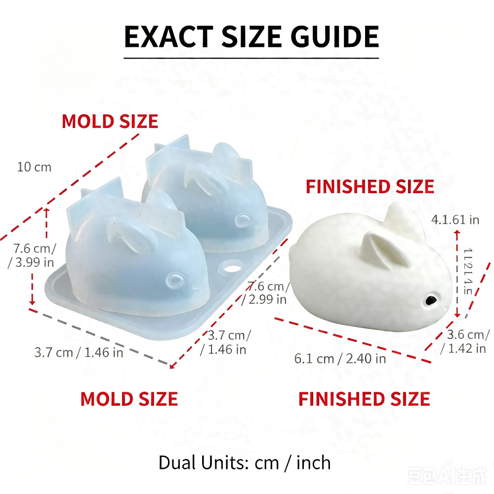 3D Mini Rabbit Silicone Mold F - Soap Making Instructions 评论和价格