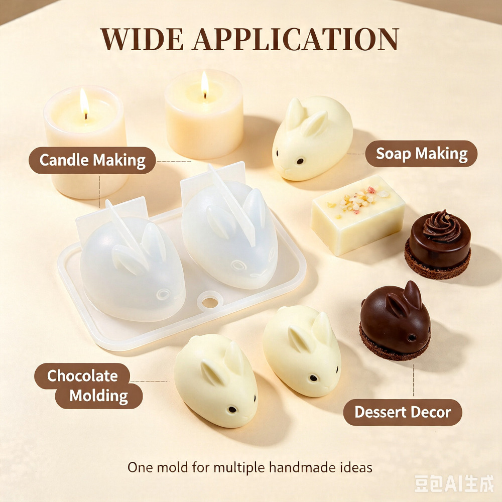 3D Mini Rabbit Silicone Mold F - Soap Making Instructions 评论和价格