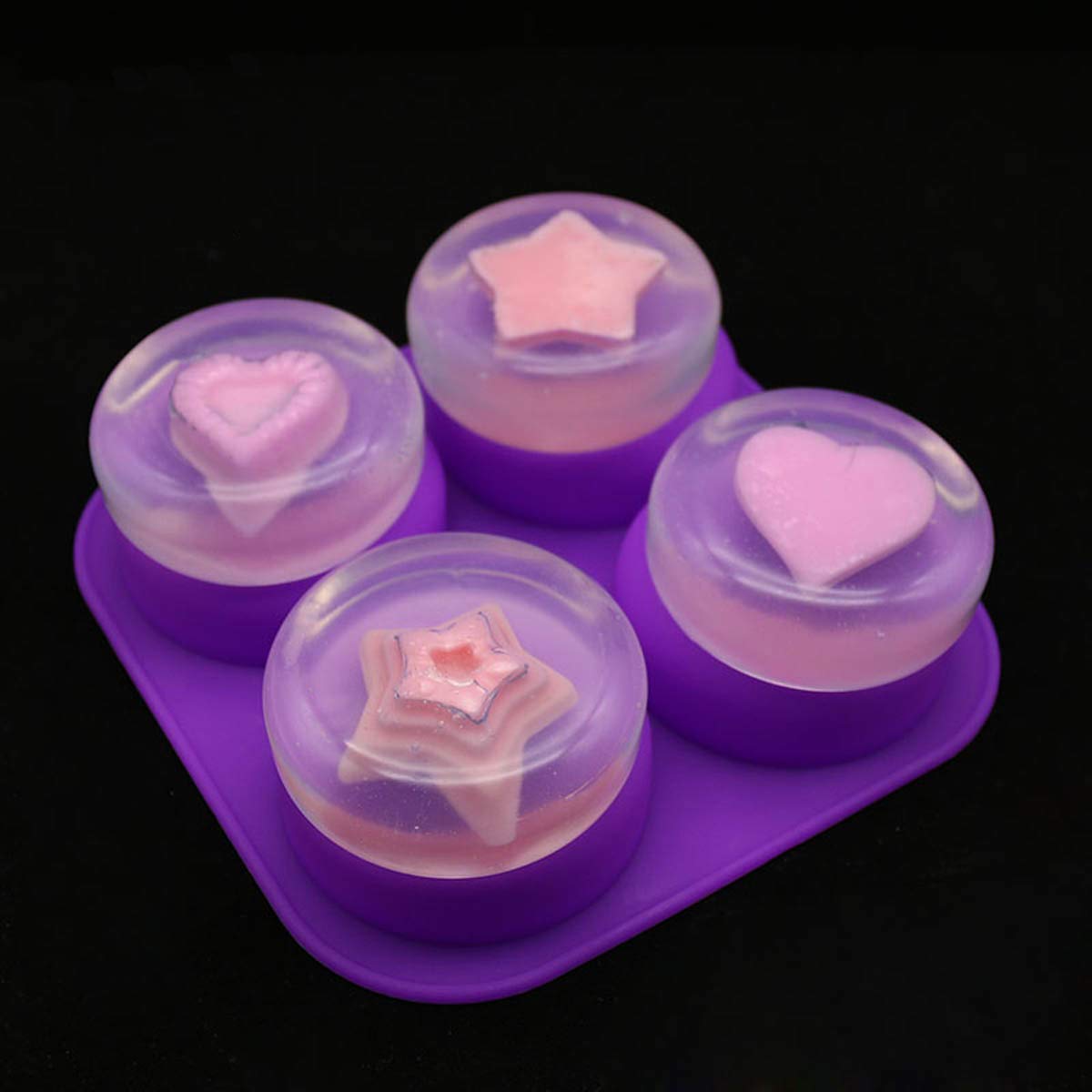1-2 PCS 4 Cavity Reusable Roun - Soap Making Instructions 评论和价格
