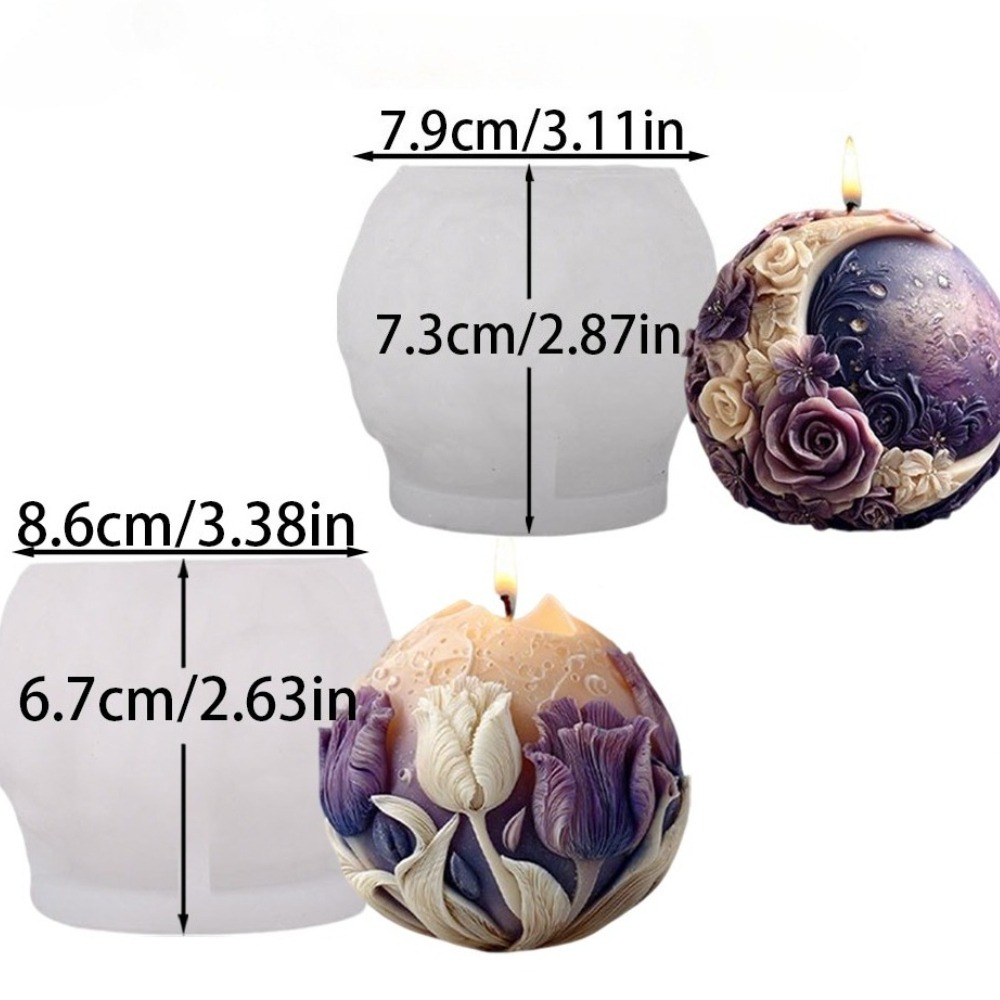 Moon Rose Tulip Ball Candle Si - Soap Making Gifts 评论和价格