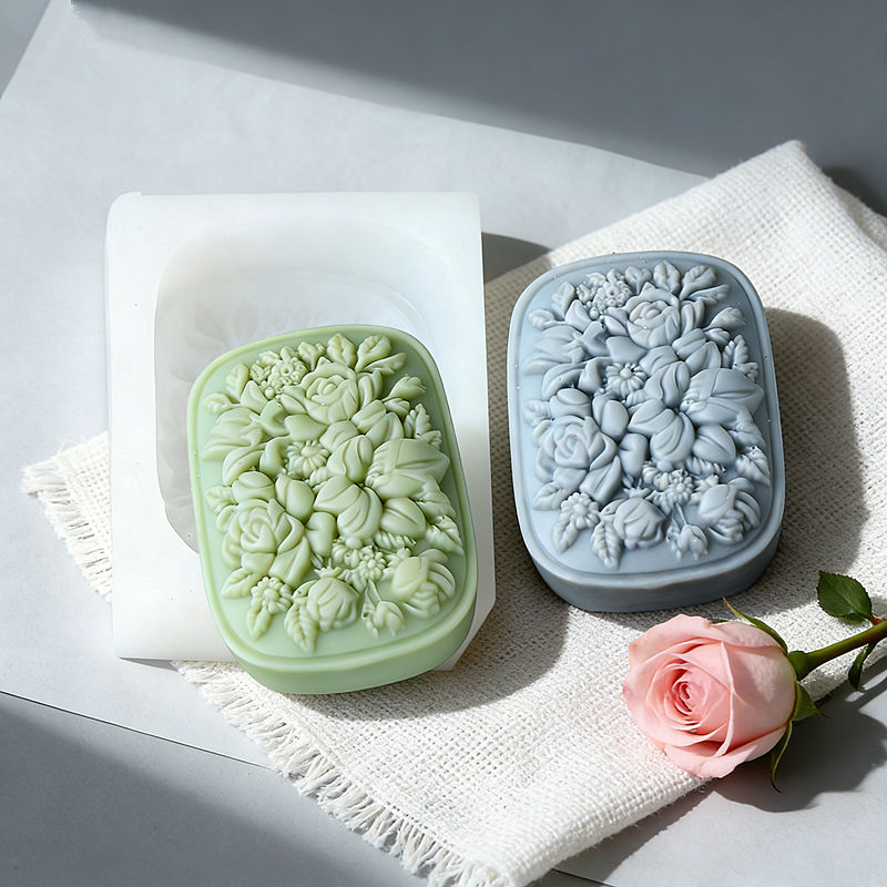 Square Floral Silicone Soap Mo - Soap Making Kit For Beginners 评论和价格