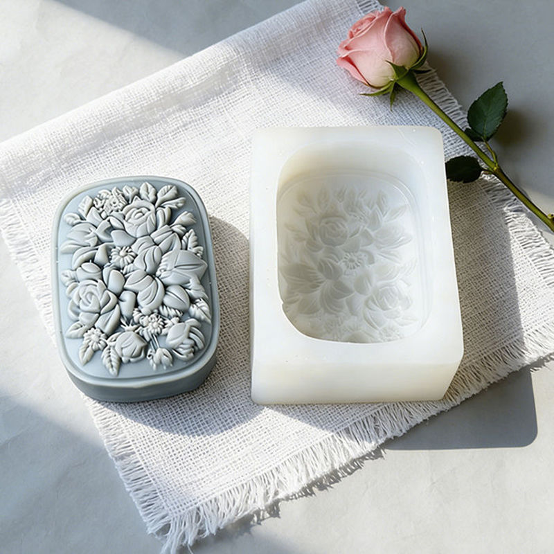 Square Floral Silicone Soap Mo - Soap Making Kit For Beginners 评论和价格