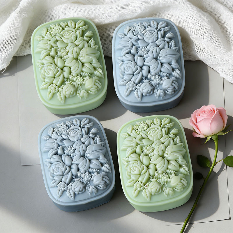 Square Floral Silicone Soap Mo - Soap Making Kit For Beginners 评论和价格