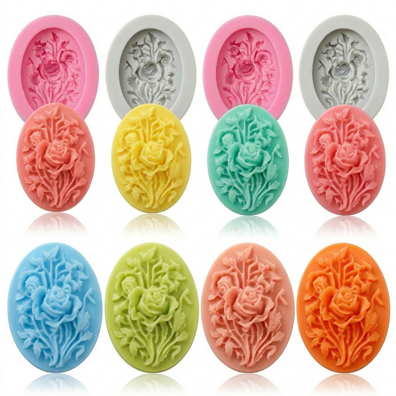 4 Silicone mold with flower sh - Soap Making Ins 评论和价格