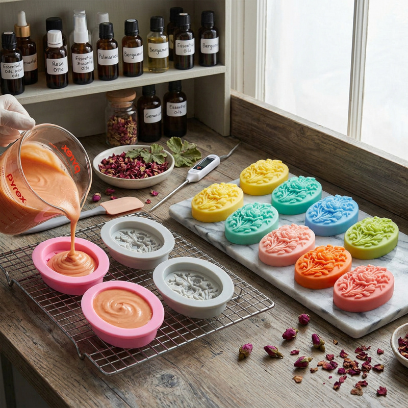 4 Silicone mold with flower sh - Soap Making Ins 评论和价格